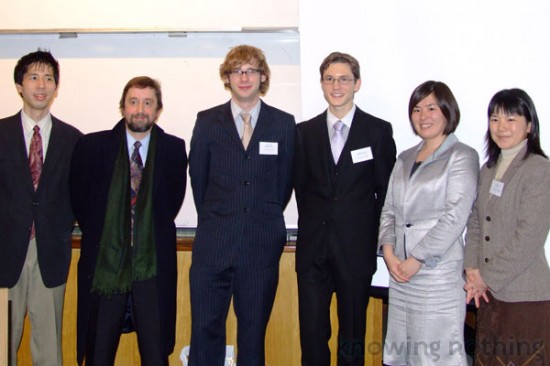 University of Leeds teachers. From left: Morimoto-sensei, Dr. Mark Williams, Dave Tucker, Myself, Oeda-sensei and Takewa-sensei University of Leeds teachers